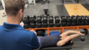Client working with trainer