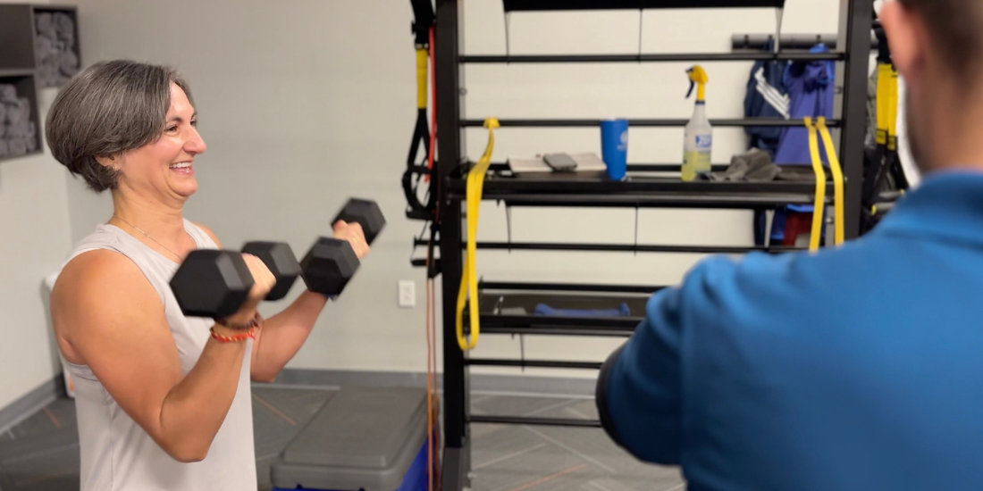 Female lifting weights